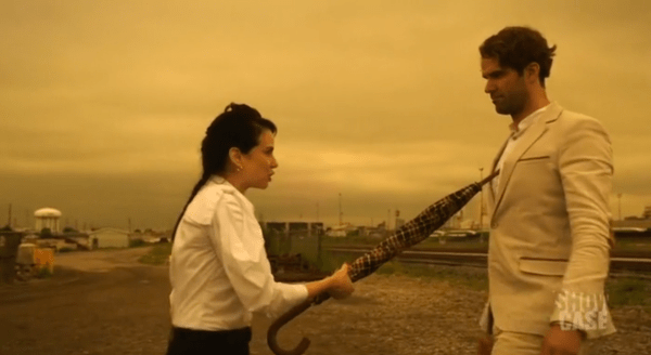 While pushing him towards an oncoming train, Clio informs Endymion that his services as Tracker are no longer required seeing as she is actually an Elemental Fae with power over all 4 element