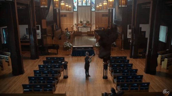 Tinkerbelle destroys Pan's Shadow once and for all by capturing it and throwing it into the fire.