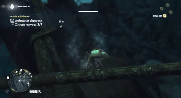 Springing off horizontal beams for a quick speed boost can really make the difference when you're low on air.