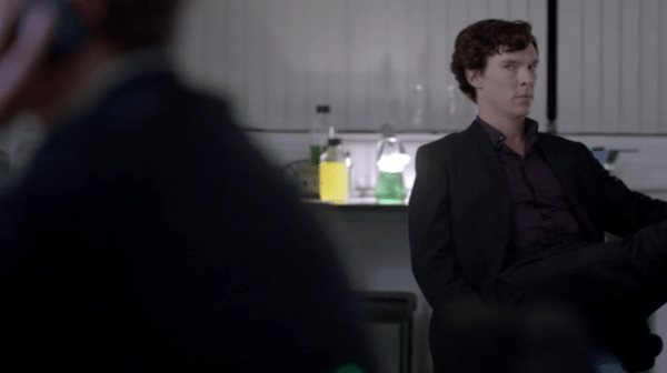Sherlock eyes linger on John to notice his reaction to the incoming call