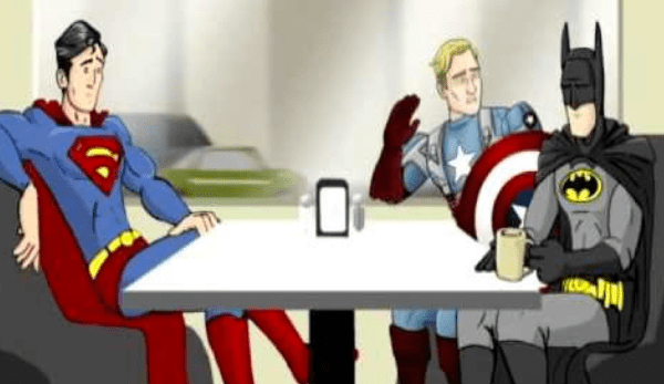 Batman, Superman and Captain America have coffee in this 'How It Should Have Ended' short.