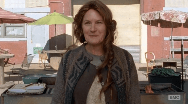 "Let's get you settled and make you a plate" . . . I hope she doesn't mean literally.