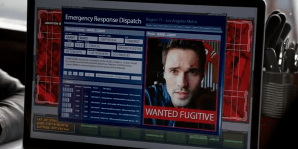 Skye takes advantage of the ever-staring Ward and takes his photo. Then creates an emergency dispatch making him a known 'wanted criminal'.