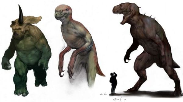 This concept art was rumored to originally be for Jurassic Park 4 before it was scrapped. Looks like they were going for WTF from the start.