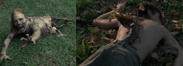 A crawling walker lies torn in half; and a boy lies dead as someone attempted to rip off his harness. Both the result of someone trying to stop what they don't understand.