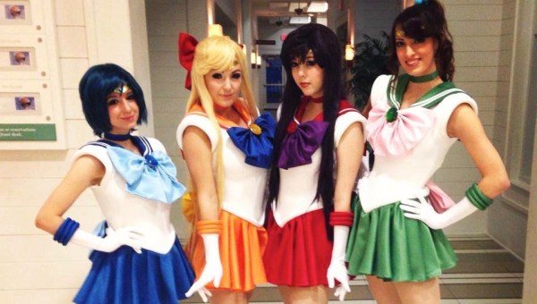 Cosplayers  Riddle's Messy Wardrobe, Jessica Nigri, Monika Lee and Katie Cosplays all joined forces for this Sailor Moon Group Cosplay