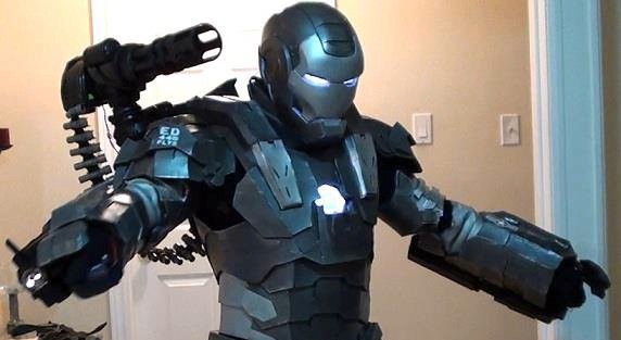 Motorized parts and lights make this a War Machine costume like no other. 