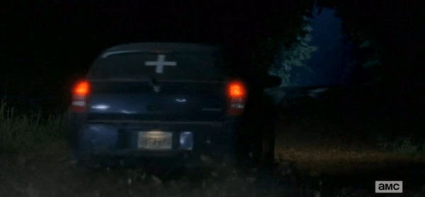 Follow that Car Walking Dead white cross