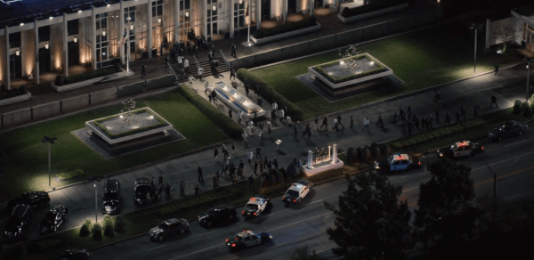 Employees can be seen fleeing Pym Technologies. Looks like Ant-Man might have some trouble with the law