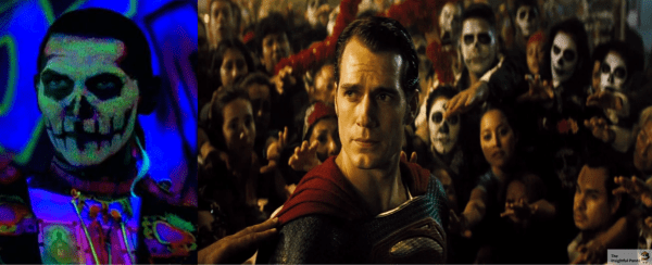 Judging from their facepaint, either Superman followers really love celebrating the ‘Day of the Dead’ or the street gang from Batman Forever is making an appearance